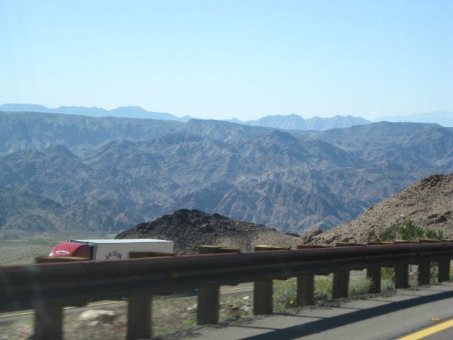 A poor view of the Colorado River Canyon before reaching Hoover Dam.  The area between Arizona and Nevada is some of the ruggedest country in the west.