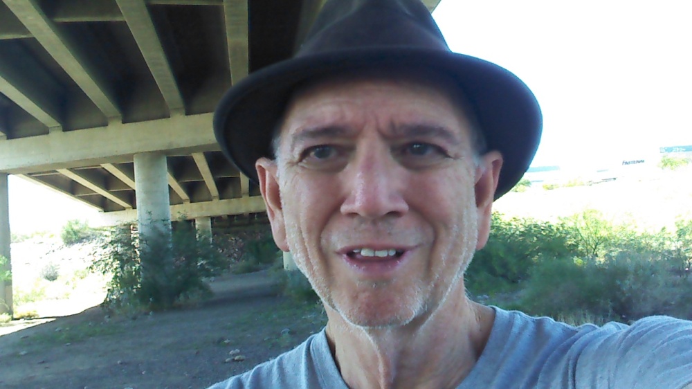 Here I am under the bridge. I haven't shaved in 3 days, and I'm looking kind of trollish.